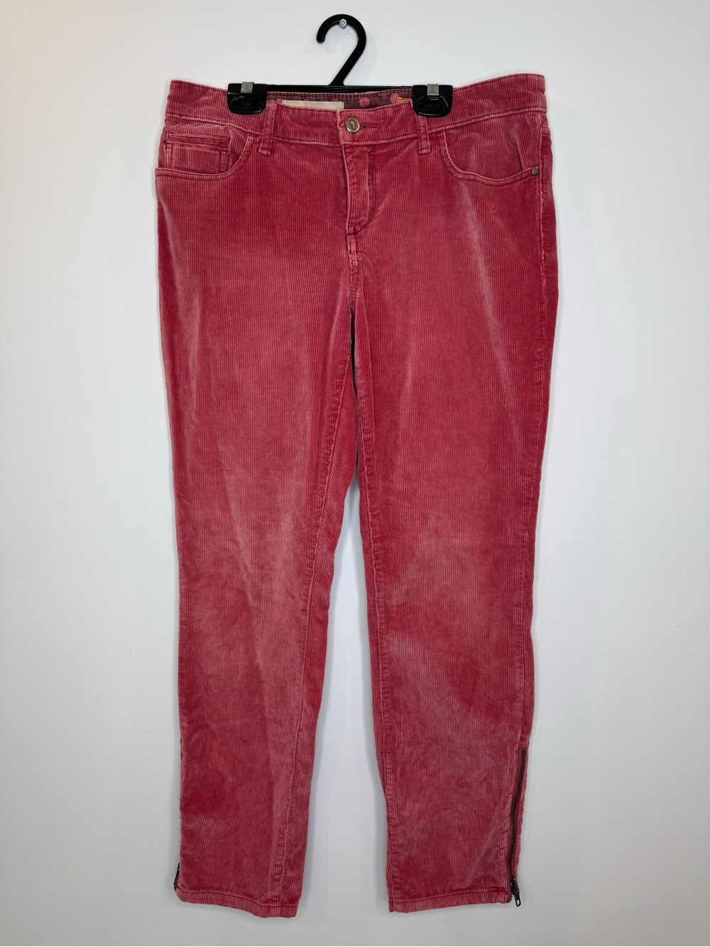 Anthropologie Stet Slim Ankle Zippered Cords Pink by Pilcro & the Letterpress 29